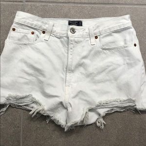 White jean shorts